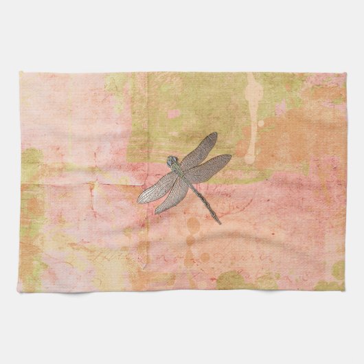 Roze onderdrukkingen Dragonfly Theedoek (Horizontaal)