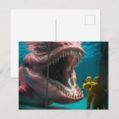 Roze onderzees monster briefkaart (Voorkant / Achterkant)