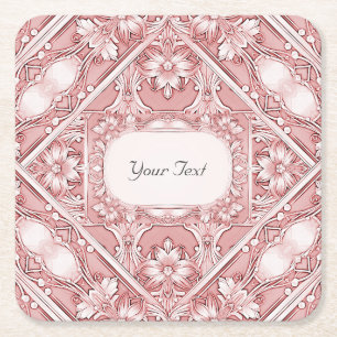 Roze Onderzetter Floral Paper
