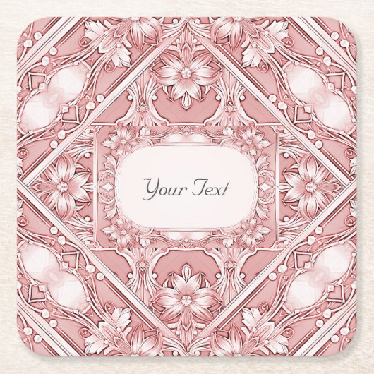 Roze Onderzetter Floral Paper (Voorkant)