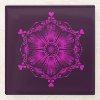 Roze onderzetter voor computerkunst.
