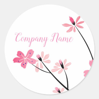 Roze onderzetters ronde sticker