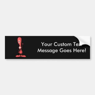 Roze one-Eyed Cyclops Cute Monster Waving Bumpersticker