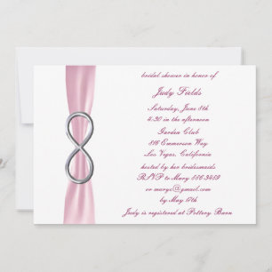 Roze Oneindig Bruiloftsuitnodiging Kaart