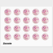 Roze oog ronde sticker (Vel)