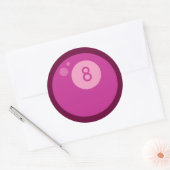 Roze oogbal ronde sticker (Envelop)
