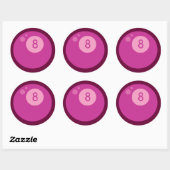 Roze oogbal ronde sticker (Vel)