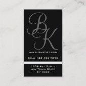 Roze oogbollen Makeup Artiest Monogrammen Visitekaartje (Achterkant)