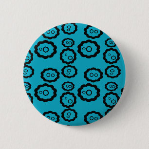 Roze oogcellen ronde button 5,7 cm