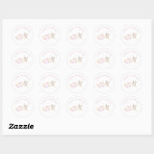 Roze Ooievaar Baby Shower Ronde Sticker (Vel)