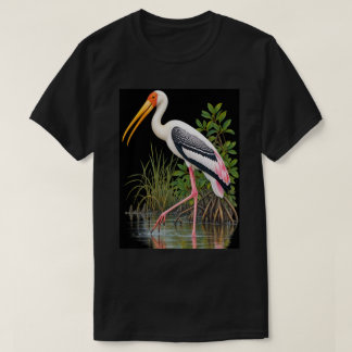 Roze Ooievaar Natuurgebied Watervogel in Water T-shirt