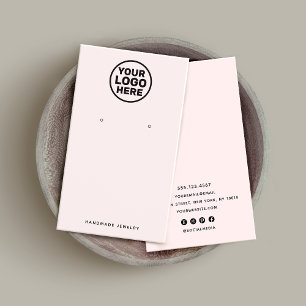 Roze oorbel Add Logo Display Holder Visitekaartje