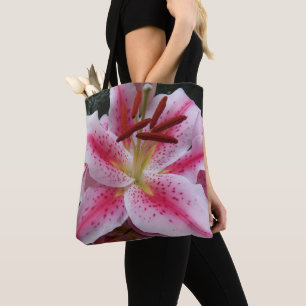 Roze Oosterse Lelie Bloem Draagtas