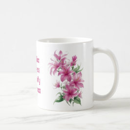 Roze oosterse lelie bloemen koffiemok