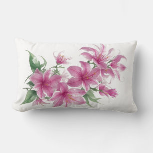 Roze oosterse lelie bloemen kussen