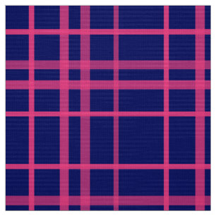 Roze op blauwe ruitjeslijnen ontwerp  stof