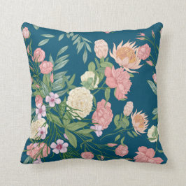 Roze op Blue Blauwgroen Spring Flower Show Pillow  Kussen