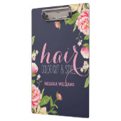 Roze op Blue Flowers Lijst Klembord (Links)