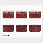Roze op Chocolate Damask Wedding Stickers (Vel)