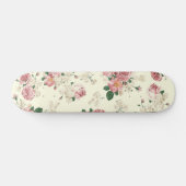 Roze op Gele  Floral Skateboard (Horizontaal)