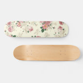 Roze op Gele  Floral Skateboard (Horizontaal)