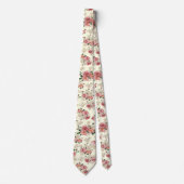 Roze op Gele  Floral Stropdas (Voorkant)