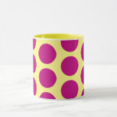 Roze op Gele Polka Dot Art Mok Cup (Midden)