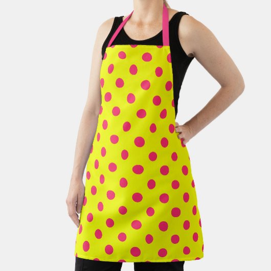 Roze op gele stippen patroonontwerp schort