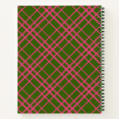 Roze op groen Tartan Plaid Pattern Design Notitieboek (Achterkant)