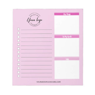 Roze op maat gemaakt zakelijk logo website promoti notitieblok