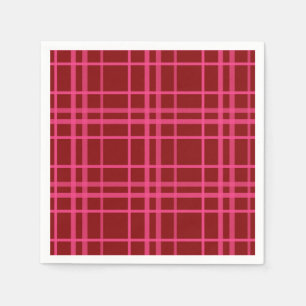 Roze op Maroon Red Tartan Plaid Pattern Design Servet