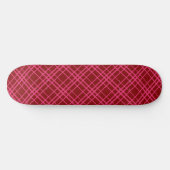 Roze op Maroon Red Tartan Plaid Pattern Design Skateboard (Horizontaal)