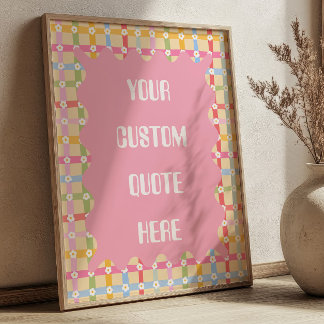 Roze op Pastel Madeliefjes Patroon Aangepaste Cita Poster