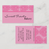 Roze op roze Damask Pattern Visitekaartje (Voorkant / Achterkant)