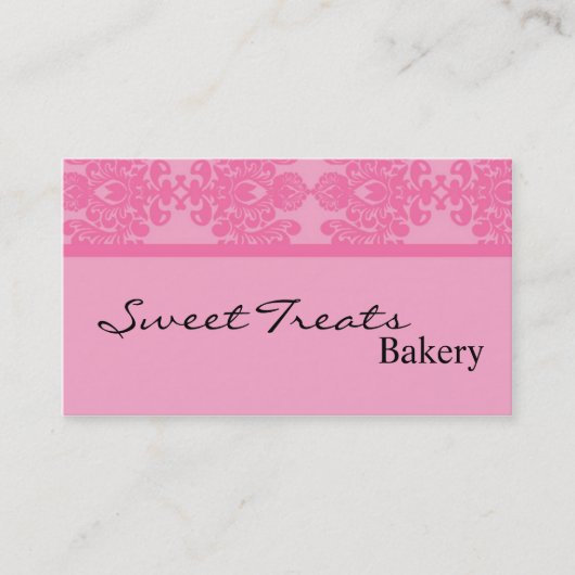 Roze op roze Damask Pattern Visitekaartje (Voorkant)