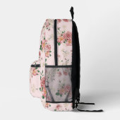 Roze op Roze Floral Bedrukte Rugzak (Rechts)