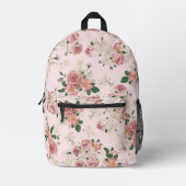 Roze op Roze Floral Bedrukte Rugzak (Voorkant)