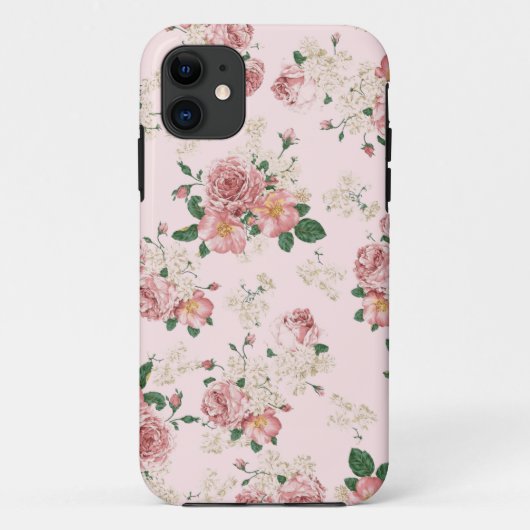 Roze op Roze  Floral Case-Mate iPhone Case (Achterkant)