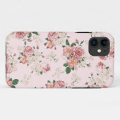 Roze op Roze  Floral Case-Mate iPhone Case (Achterkant (horizontaal))