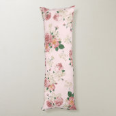 Roze op Roze  Floral Lichaamskussen (Achterkant (Verticaal))