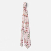 Roze op Roze  Floral Stropdas (Achterkant)
