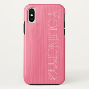 Roze op roze lijnen iPhone XS hoesje