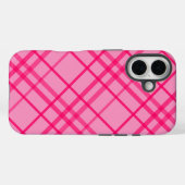 Roze op roze rasterlijn Plaid ontwerp Case-Mate iPhone Case (Achterkant (horizontaal))