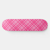 Roze op roze Tartan Plaid Pattern Design Skateboard (Horizontaal)