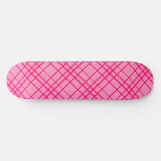 Roze op roze Tartan Plaid Pattern Design Skateboard (Horizontaal)
