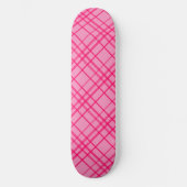 Roze op roze Tartan Plaid Pattern Design Skateboard (Voorkant)