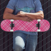 Roze op roze Tartan Plaid Pattern Design Skateboard