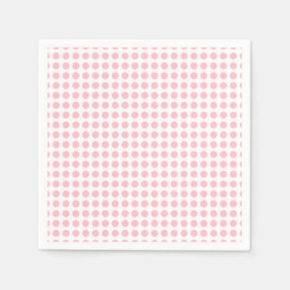 Roze op Wit Medium Horizontale Polka Dots Papier Servet