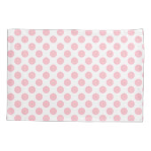 Roze op Witte Grote Grootte Polka Dots Kussensloop (Achterkant)