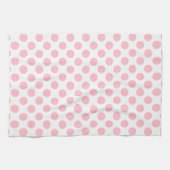 Roze op Witte Grote Grootte Polka Dots Theedoek (Horizontaal)